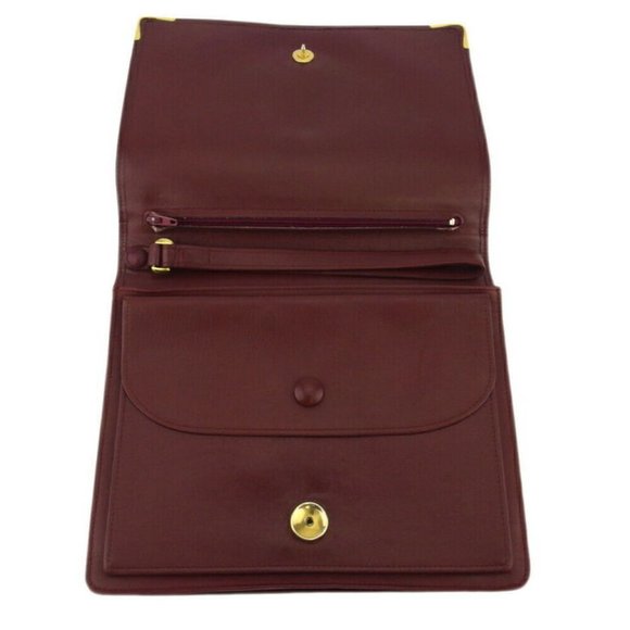 Cartier Clutch Bag Mastline Bordeaux Leather Authentic USED - Picture 5 of 8